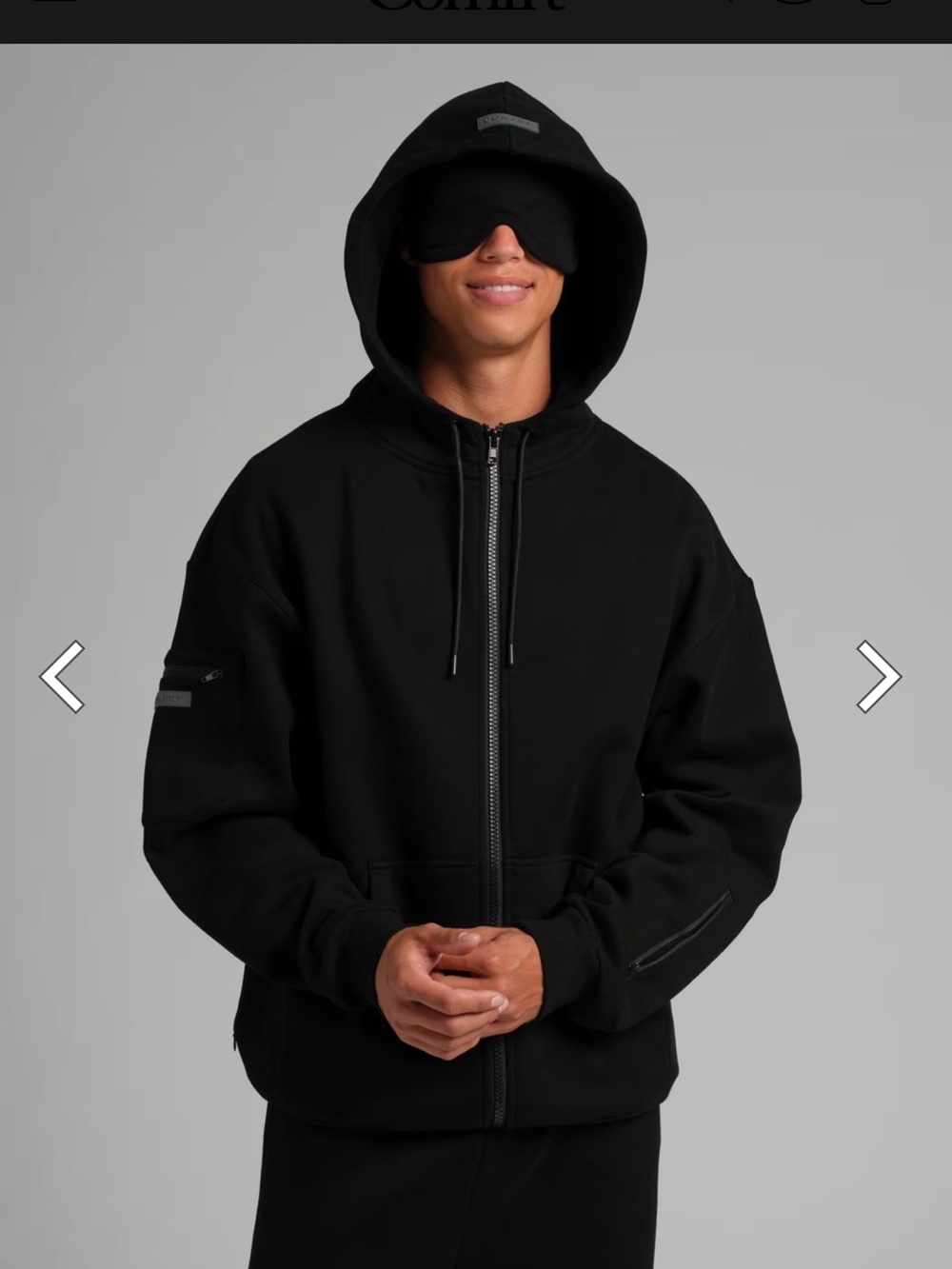 Comfrt Airplane Mode Travel Zip Hoodie Black Unisex Size Medium